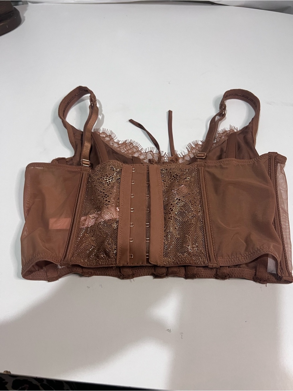 Victoria's Secret Brown Lace Longline Bralette